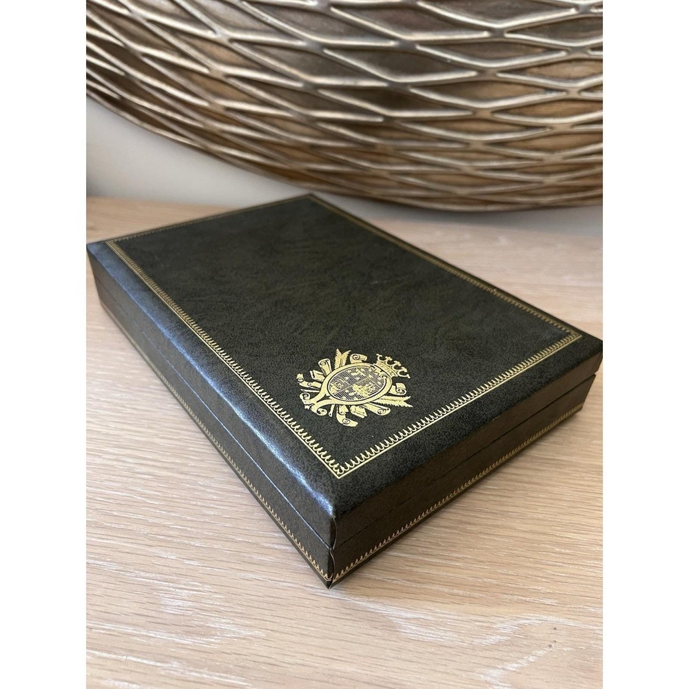 Vintage Design Philipp Swedish Royal Court Valet Jewelry Box Green Gold MCM
